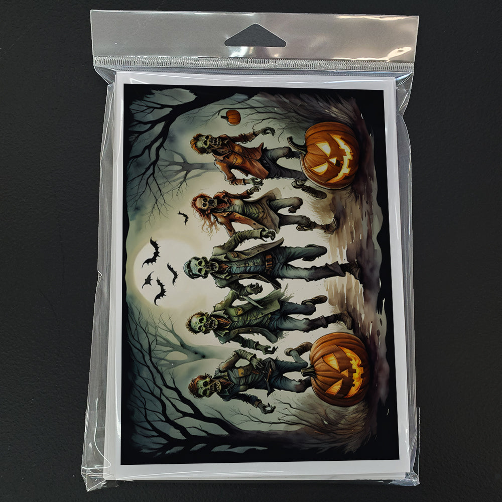 Zombies Spooky Halloween Greeting Cards Pack of 8