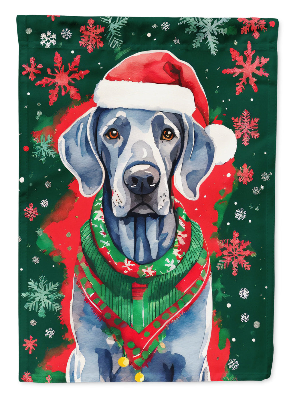 Weimaraner Christmas Garden Flag